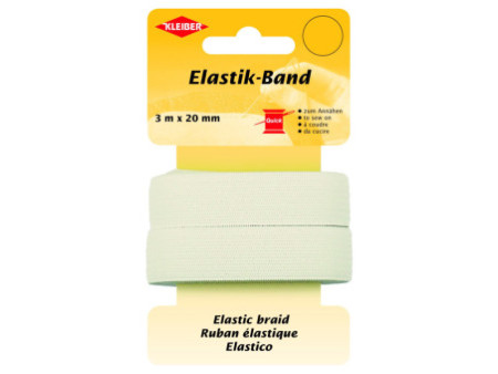 KLEIBER Ruban élastique, 3 m x 20 mm, blanc
