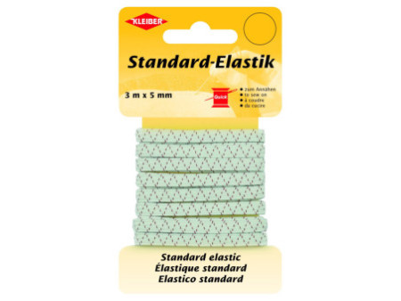 KLEIBER Ruban élastique, 3 m x 5 mm, blanc/rouge