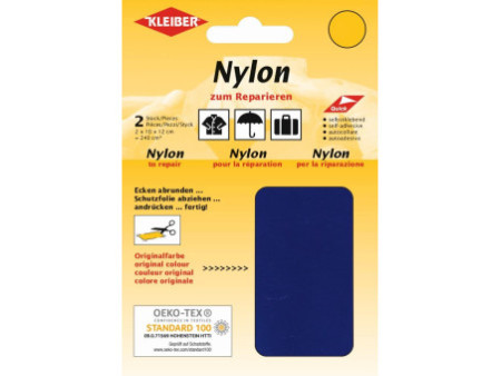 KLEIBER Pièce de réparation nylon, autocollant, bleu foncé