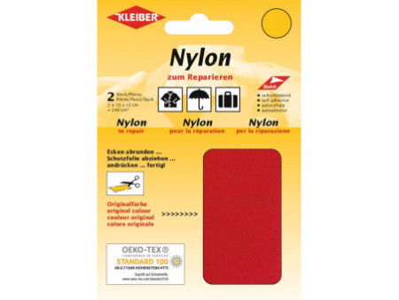 KLEIBER Pièce de réparation nylon, autocollant, rouge clair