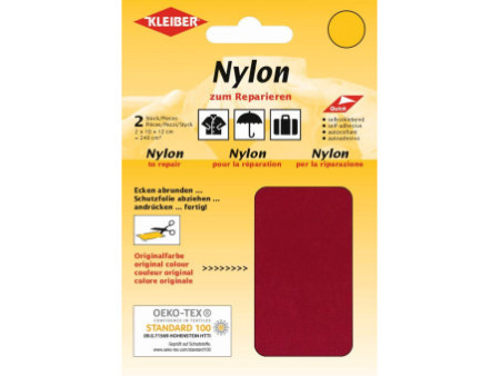 KLEIBER Pièce de réparation nylon, autocollant, rouge foncé