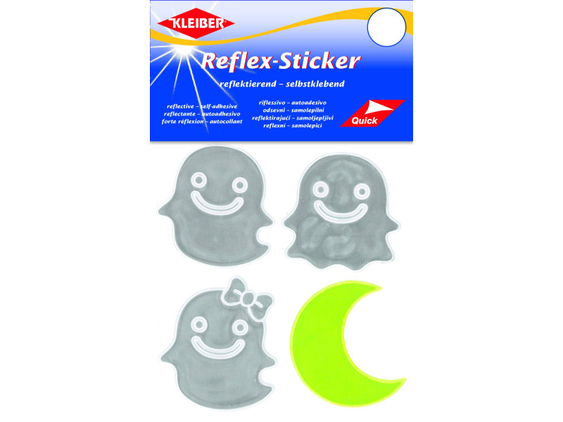 KLEIBER Sticker réfléchissant 'Fantôme & lune', argent/jaune