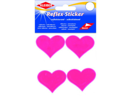 KLEIBER Sticker réfléchissant 'Coeurs', rose fluo