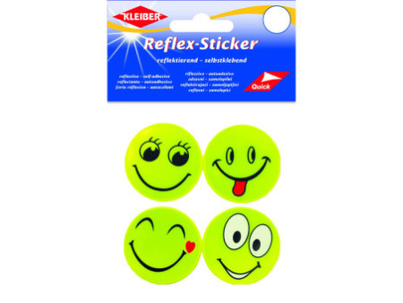 KLEIBER Sticker réfléchissant 'Happy Face', jaune