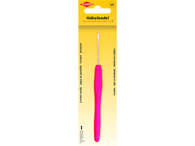 KLEIBER Crochet, taille 3, manche plastique, rose vif