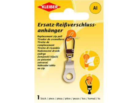 KLEIBER Tirette de remplacement pour fermeture à zip, argent
