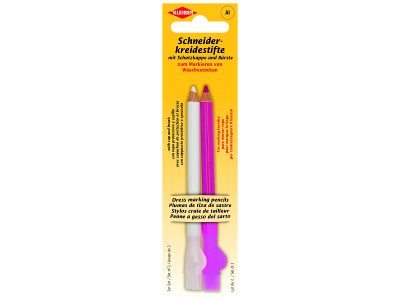 KLEIBER Crayon craie de tailleur, set de 2, blanc/rose
