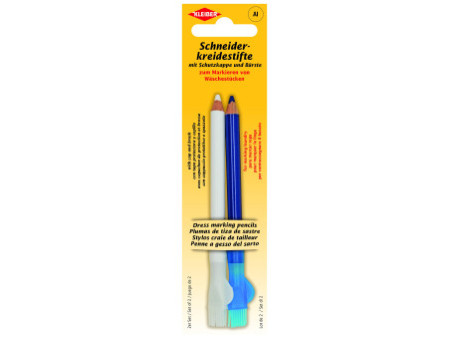 KLEIBER Crayon craie de tailleur, set de 2, blanc/bleu