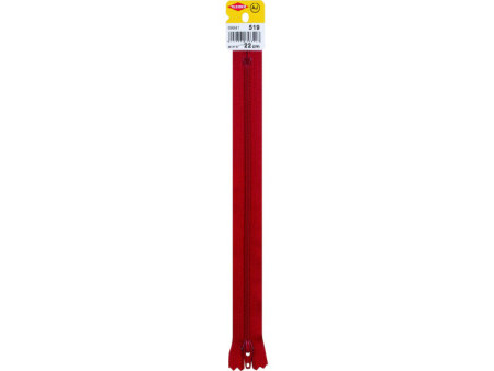 KLEIBER Fermeture zip, plastique, longueur: 220 mm, rouge