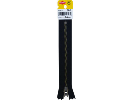 KLEIBER Fermeture à zip, métal, longueur: 140 mm, noir