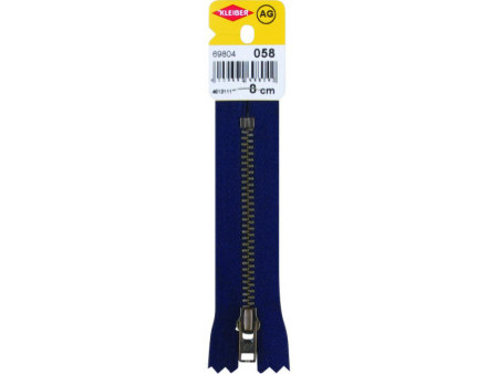 KLEIBER Fermeture à zip, métal, longueur: 80 mm, marine