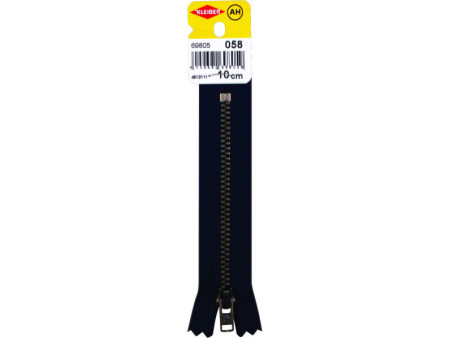 KLEIBER Fermeture à zip, métal, longueur: 100 mm, marine