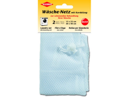 KLEIBER Set de 2 filets à linge, à cordon de serrage, blanc