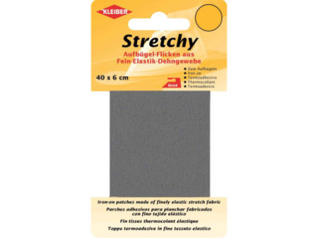 KLEIBER Patch thermocollant élastique, 400 x 60 mm, gris