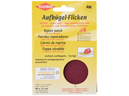 KLEIBER Patch thermocollant Zephir, 400 x 120 mm, bordeaux