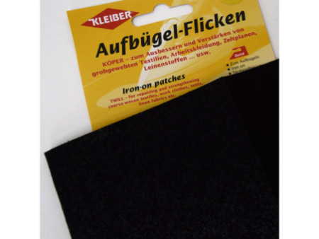 KLEIBER Patch thermocollant Köper, 400 x 120 mm, noir