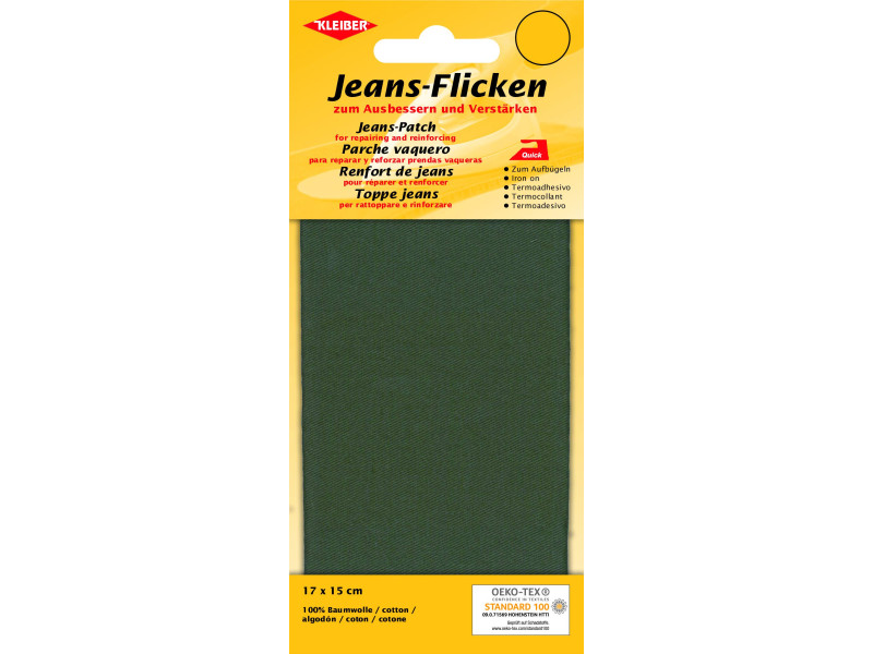 KLEIBER Patch thermocollant pour jeans, 170 x 150 mm, olive
