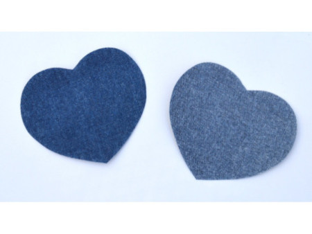 KLEIBER Patch thermocollant pour jeans Coeur, bleu moyen