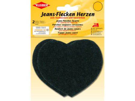 KLEIBER Patch thermocollant pour jeans Coeur, noir