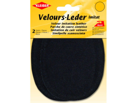 KLEIBER Patch thermocollant en velours, ovale, noir