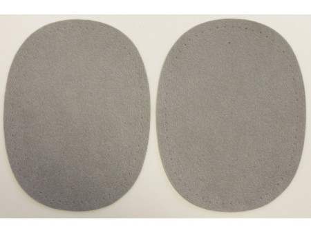 KLEIBER Patch thermocollant en velours, ovale, gris clair