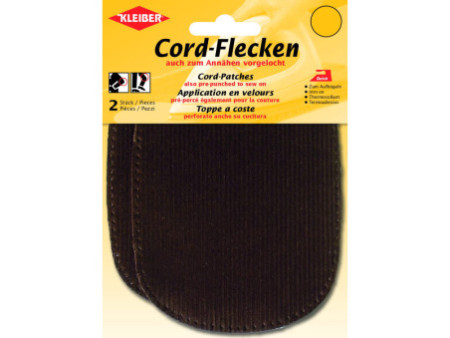 KLEIBER Patch thermocollant en velours côtelé, brun
