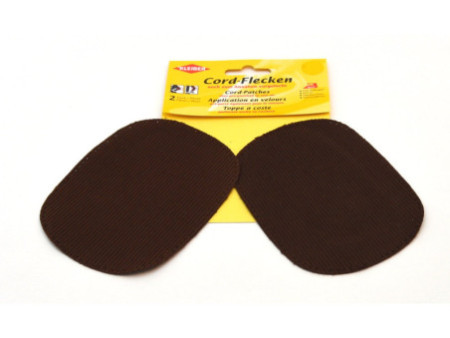 KLEIBER Patch thermocollant en velours côtelé, brun