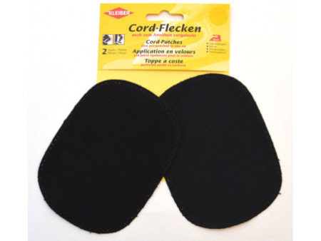 KLEIBER Patch thermocollant en velours côtelé, noir