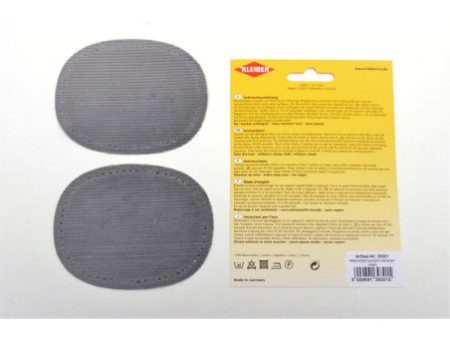 KLEIBER Mini patch thermocollant, fin velours côtelé, gris