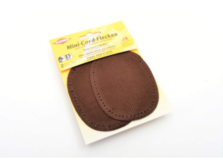 KLEIBER Mini patch thermocollant, fin velours côtelé, brun