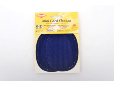 KLEIBER Mini patch thermocollant, fin velours côtelé, bleu