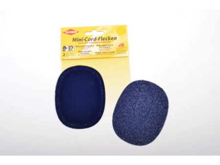 KLEIBER Mini patch thermocollant, fin velours côtelé, bleu