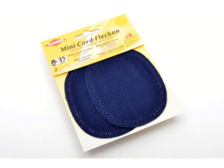 KLEIBER Mini patch thermocollant, fin velours côtelé, bleu