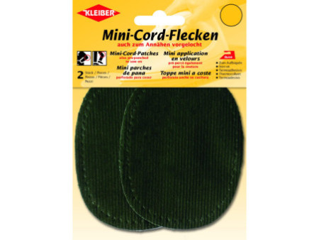 KLEIBER Mini patch thermocollant, fin velours côtelé, vert