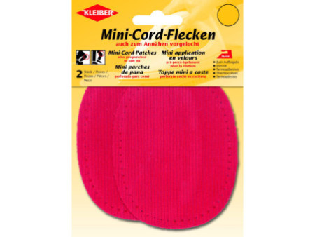 KLEIBER Mini patch thermocollant, fin velours côtelé, rouge