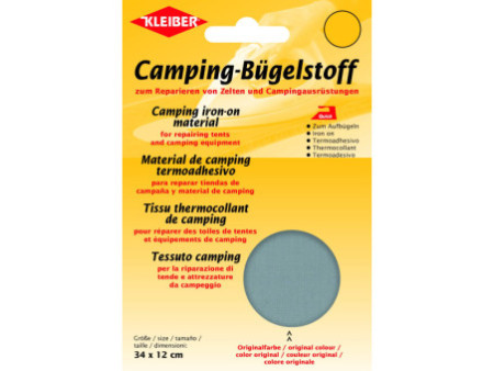 KLEIBER Tissu thermocollant de camping, 340 x 120 mm, gris