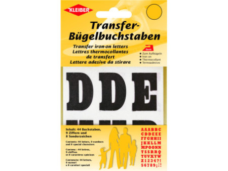 KLEIBER Lettres de transfert thermocollantes, 35x30 mm, noir