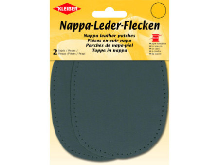 KLEIBER Patch en cuir nappa, 125 x 100 mm, gris foncé