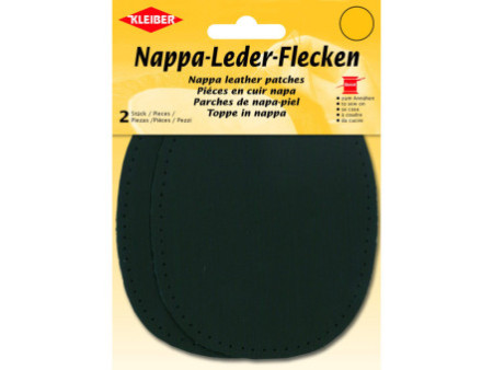 KLEIBER Patch en cuir nappa, 125 x 100 mm, noir