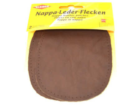 KLEIBER Patch en cuir nappa, 125 x 100 mm, brun foncé