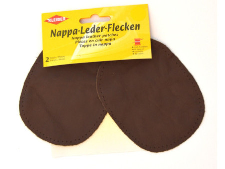 KLEIBER Patch en cuir nappa, 125 x 100 mm, brun foncé