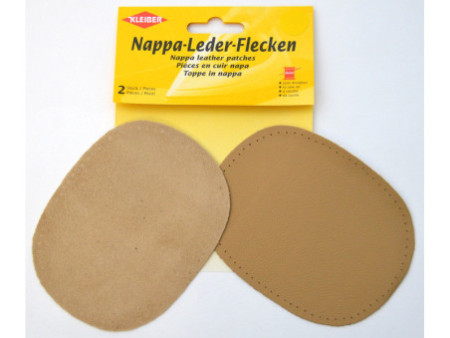 KLEIBER Patch en cuir nappa, 125 x 100 mm, beige