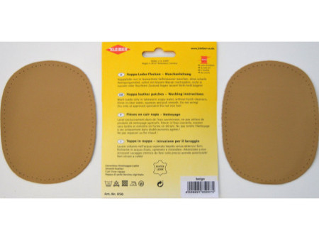 KLEIBER Patch en cuir nappa, 125 x 100 mm, beige