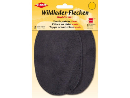 KLEIBER Patch à coudre en daim, 155 x 100 mm, gris foncé