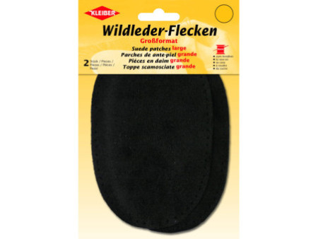KLEIBER Patch à coudre en daim, 155 x 100 mm, noir