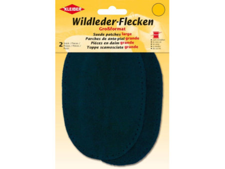 KLEIBER Patch à coudre en daim, 155 x 100 mm, bleu foncé