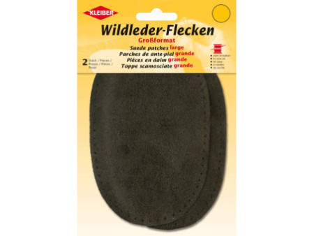 KLEIBER Patch à coudre en daim, 155 x 100 mm, brun foncé