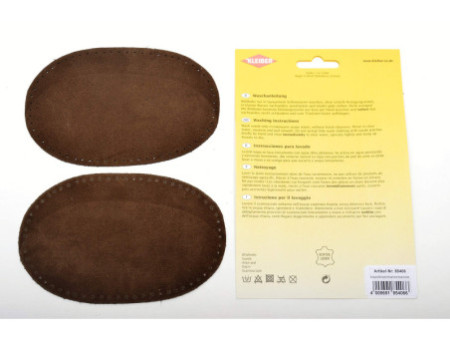 KLEIBER Patch à coudre en daim, 155 x 100 mm, brun foncé
