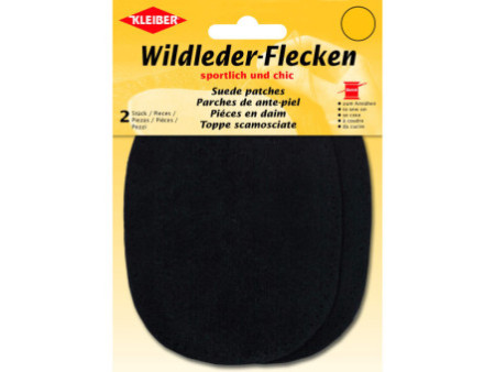 KLEIBER Patch à coudre en daim, 125 x 100 mm, noir