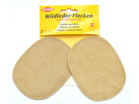 KLEIBER Patch à coudre en daim, 125 x 100 mm, beige